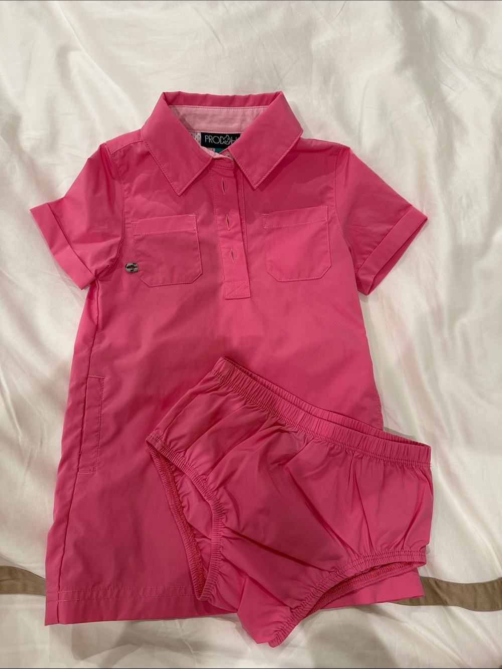 Prodoh Girls - Hot Pink Polo Dress with Matching Bloomers